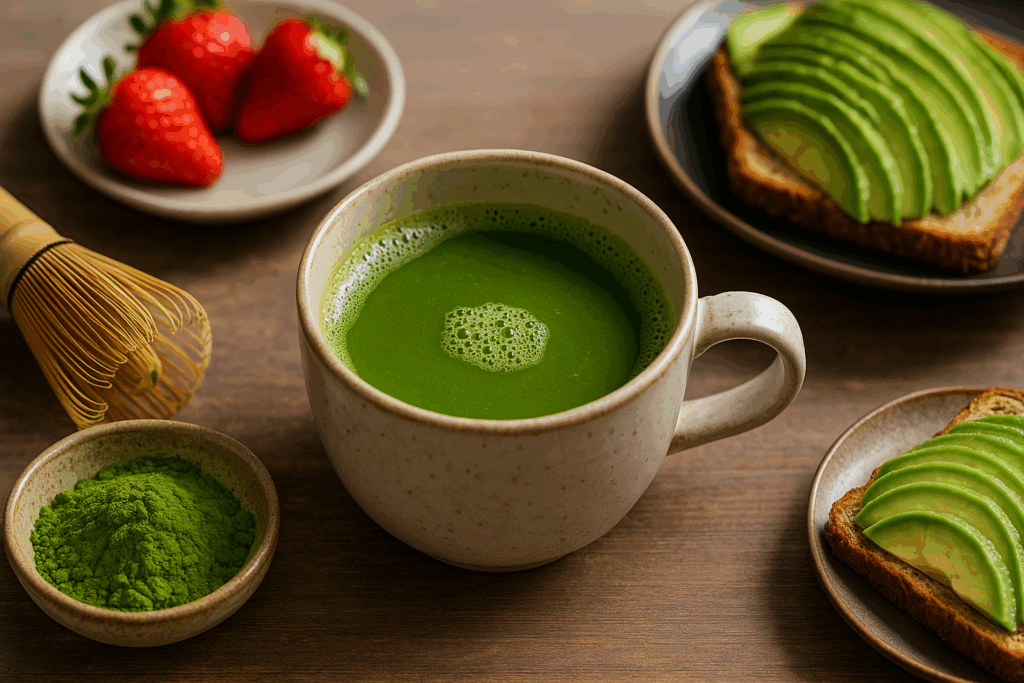 抹茶と健康的な食材
