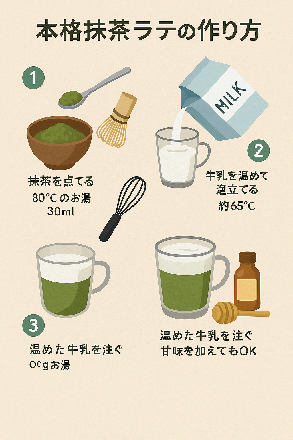 本格抹茶ラテの作り方